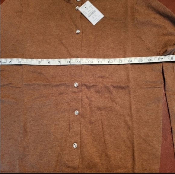 NWT CARAMEL CARDIGAN WITH JEWEL BUTTONS! - Picture 4 of 6